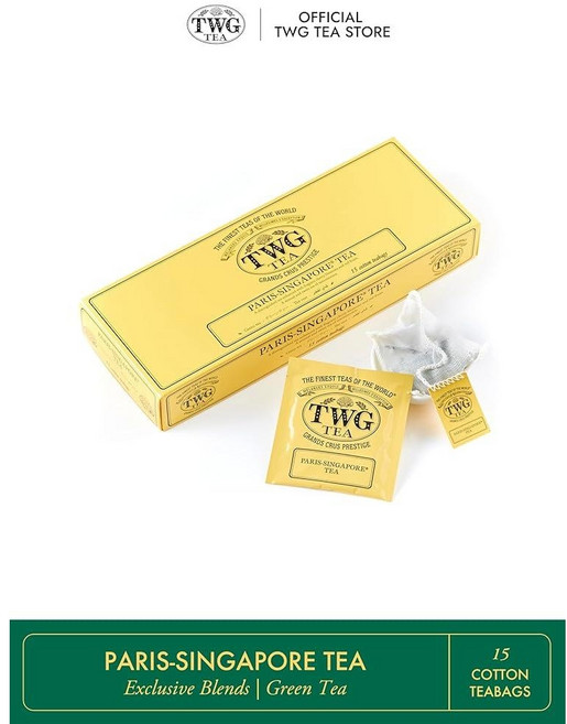 TWG Tea 파리-싱가포르 녹차 티백 15개 벚꽃 및 붉은 과일 선물세트, 폐 칭