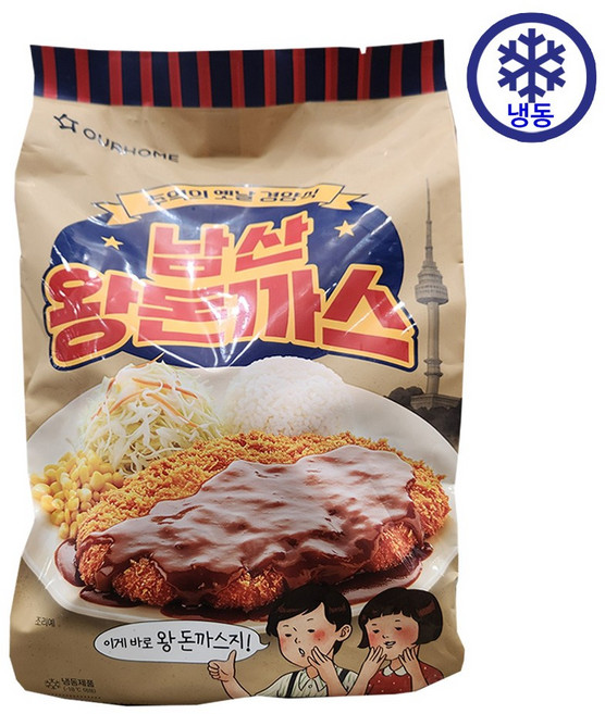 아워홈 경양식 남산 왕돈까스 1.36kg 4인 신선포장 아이스박스 + 아이스팩, 1.4kg, 1개