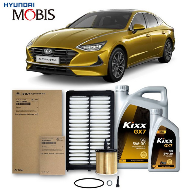 쏘나타 DN8 1.6 터보 가솔린 휘발유 19-26년식 순정필터+킥스오일 5W30