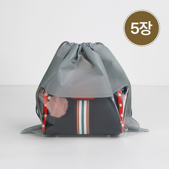 선진물산 가방 더스트백 명품가방 부직포 주머니, 5개, 그레이