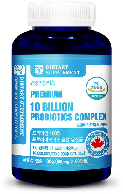 내츄럴365 캐나다 프리미엄 100억 프로바이오틱스 혼합유산균, 1개, 60정