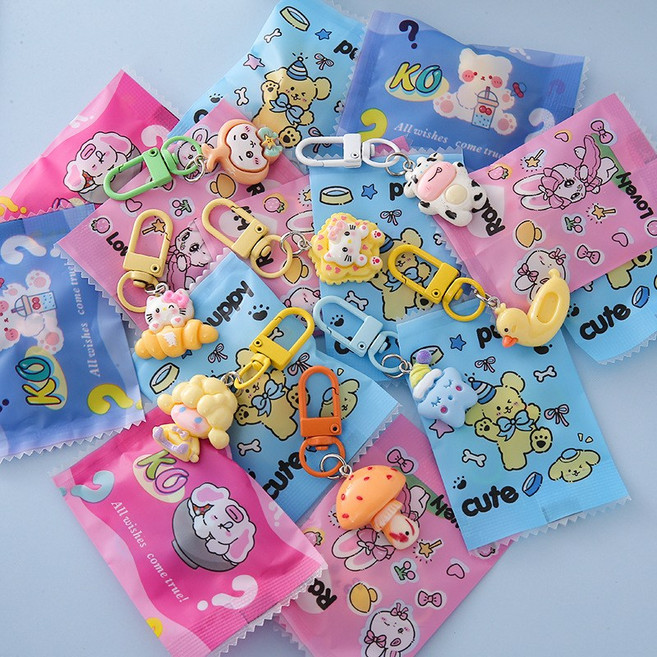 [10종 세트]번블랙 캐릭터 미니 랜덤 키링 선물 답례품 단체선물 가방 에어팟 우정, 1개, 10종 키링