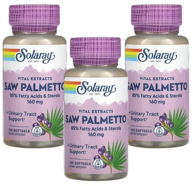 솔라레이 바이탈 추출물 쏘팔메토 160mg 소프트젤, 3개, 120정 - 쿠팡