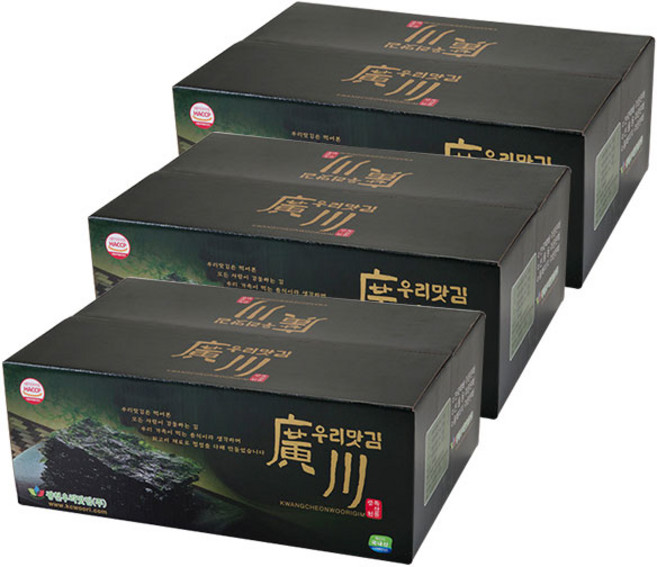 [지노앤코] 광천우리맛김 식탁30봉세트 재래+파래 식탁김, 3개, 360g