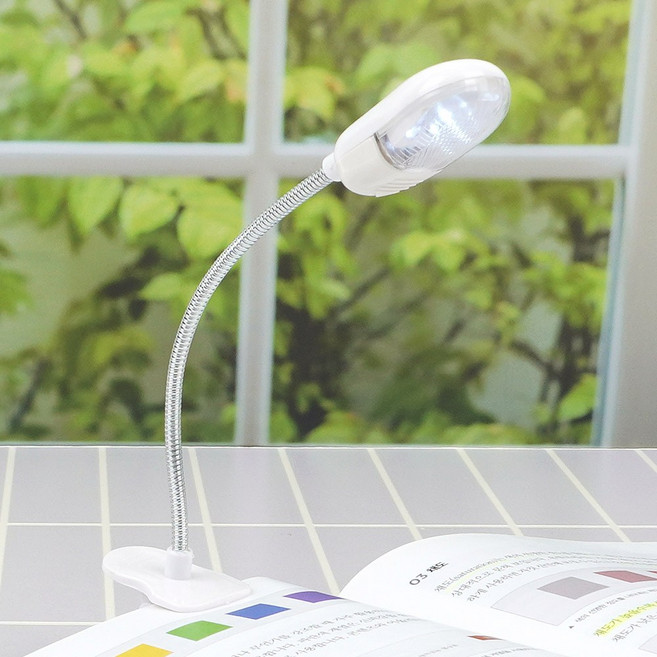 심플디자인 LED 헤드캡 2구 독서등 집게형