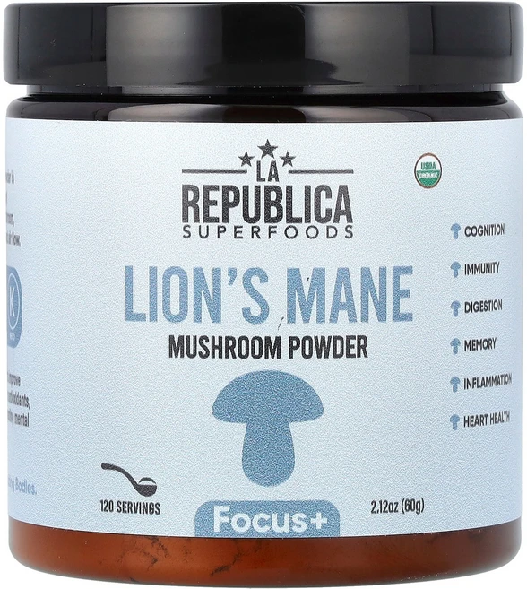La Republica Superfoods Lion's Mane Mushroom Powder 2.12 oz 60 g, 60g, 1개 - 쿠팡