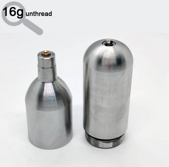 충전식 CO2 실린더 12G 리필 양조 16G 자전거 팽창기 장비 타이어 카트리지 스레드 UNTHREAD가있는, 16g unthread, 1개