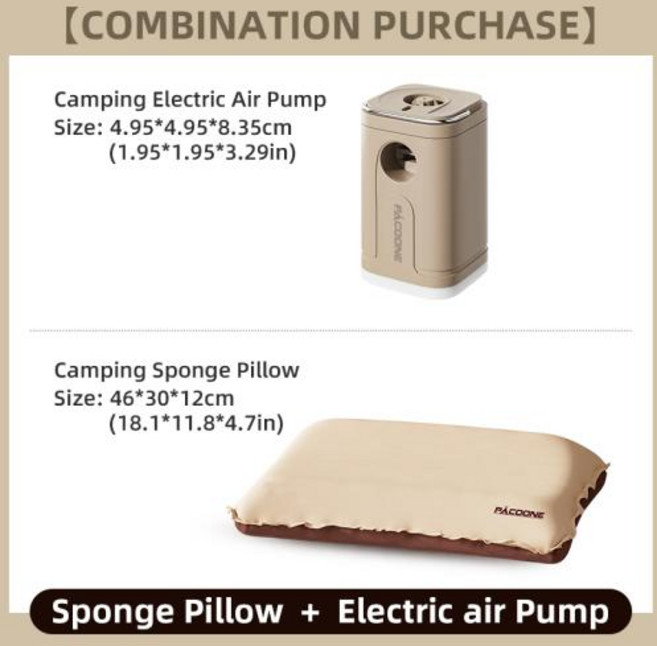 캠핑용고리장비다용도에어건 휴대용 무선 전동 에어 펌프 공기 압축기 팽창식 쿠션 침대 팽창 보트 수영 링용 디플레이터, 4) with Sponge Pillow, with Sponge Pillow