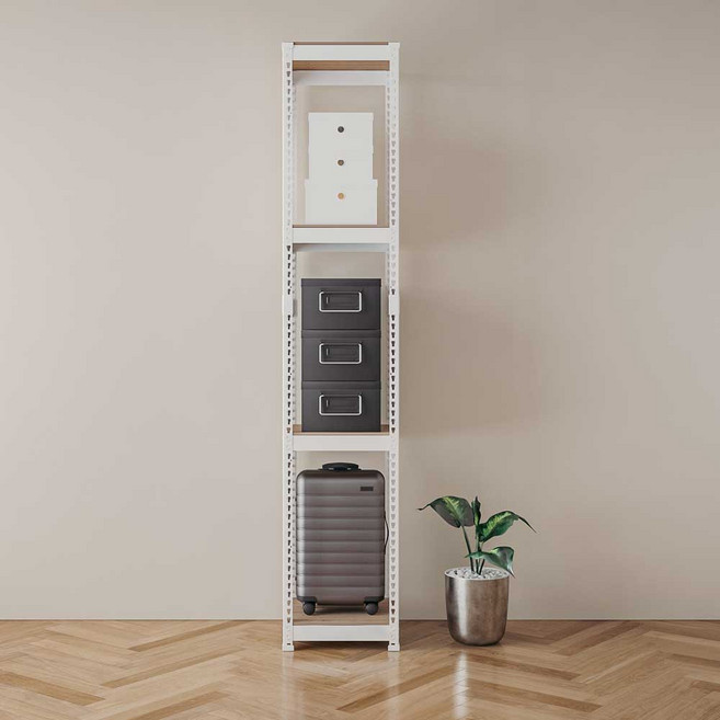 스피드랙 조립식 철제 틈새 선반 가로500mm, 500x400, 2100_4단, 화이트, 1개