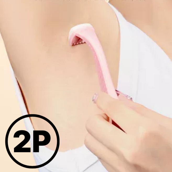 여성 제모 수동 면도기 휴대용 일체형 2P, 1개, 2개입