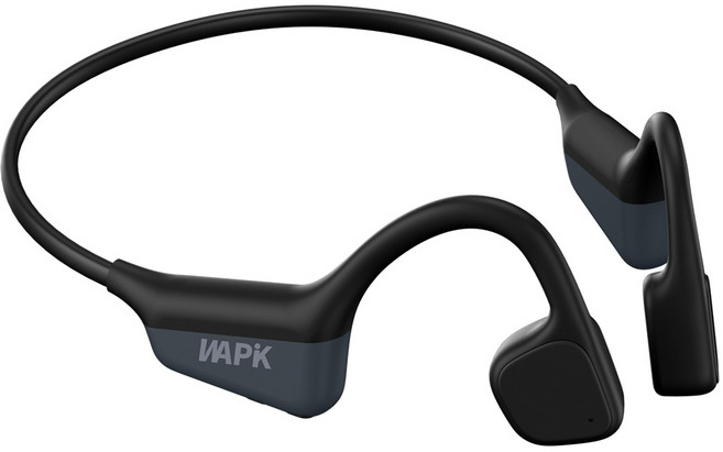 와피크 넥밴드 오픈형 스포츠형 IPX6 무선 골전도 블루투스 이어폰 N20, 블랙