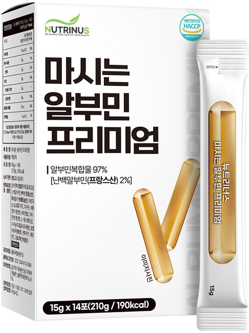 마시는 알부민 난백알부민 타우린 발효녹용 피쉬콜라겐 아르기닌 실크펩타이드 액상 스틱, 210g, 1박스