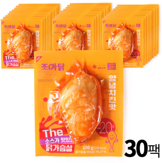조아닭 THE 소스가 맛있는 닭가슴살 양념치킨맛 100g 30팩, 30개