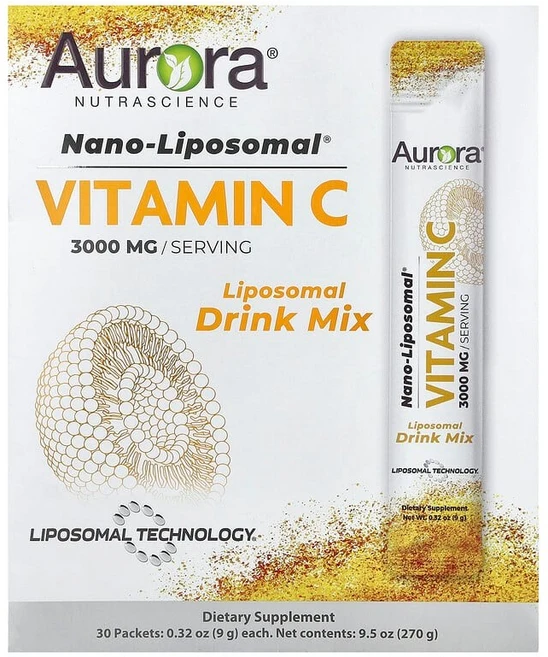 오로라 뉴트라사이언스 Nano-Liposomal 비타민C 30팩 각 9g, 1개 - 쿠팡