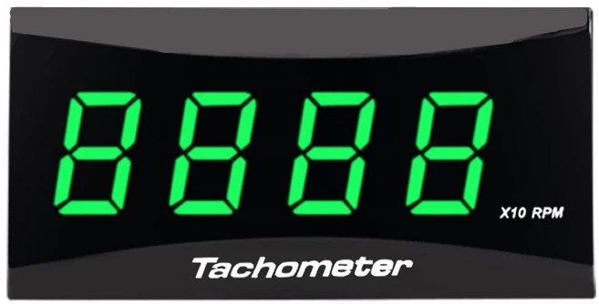 Koso 오토바이 미니 RPM 미터 디지털 스퀘어 LCD 디스플레이 Tach Hour Meter 타코미터 BMW YAMAHA KAWASAK, 02 Tachometer Green
