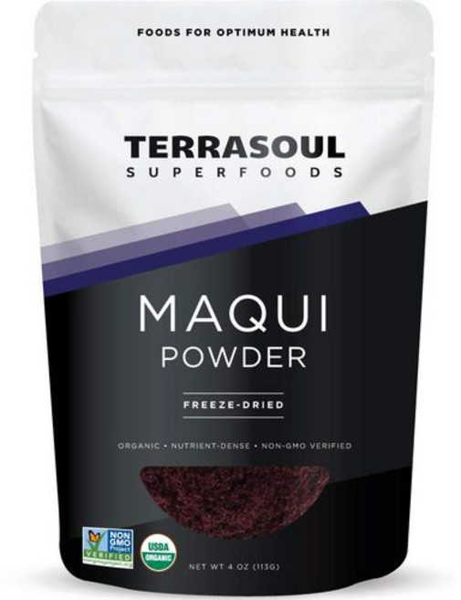 테라솔 슈퍼푸드 유기농 마키 베리 파우더 113g 동결 Terrasoul Superfoods Organic Maqui Berry Powder 4 Oz Freeze-Drie, 4 온스, 1개