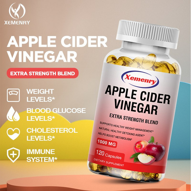 사과식초 캡슐은 건강한 체중 감량 식욕 억제 남성과 여성의 신진대사 촉진에 효과적입니다., 1개, 30정