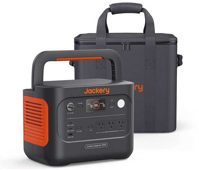 재커리 익스플로러 1000 V2 휴대용 발전소 가방 1070WH LIFEPO4 배터리 1500W AC 100W USB 출력 1시간 고속 충전 야외 캠핑용 태양광 발전기, E1000v2+가방, 1개