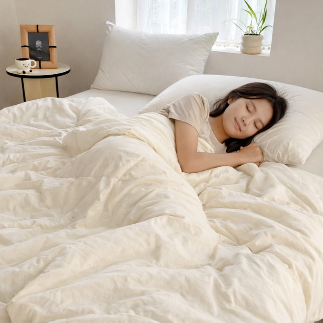 SeekFun 고품격 도톰하고 보온 양면 우유 솜털 정전기 방지 겨울 이불1500/1800, 아이보리