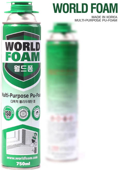 월드폼 우레탄폼 건용 단열 방음 균열충전 각종 틈새 밀봉, 1개