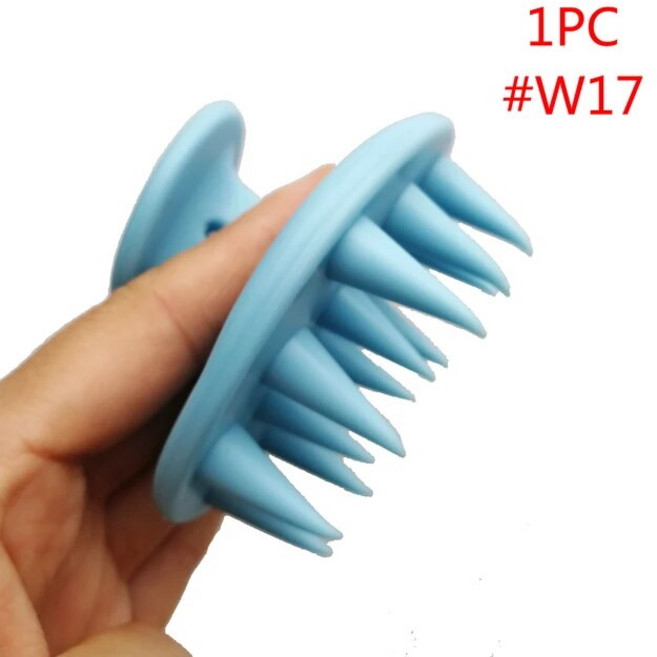 수동 헤드 두피 케어 마사지 샴푸 브러시 슬리밍 빗 청소 샤워 목욕 각질 제거 비듬 모발 성장 촉진, 1pc 색상 w17, 1개