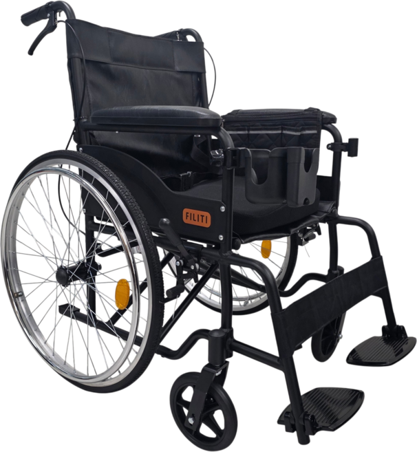 필리티 휠체어 11kg 경량 알루미늄 인조가죽 레자시트, 1개, TS2