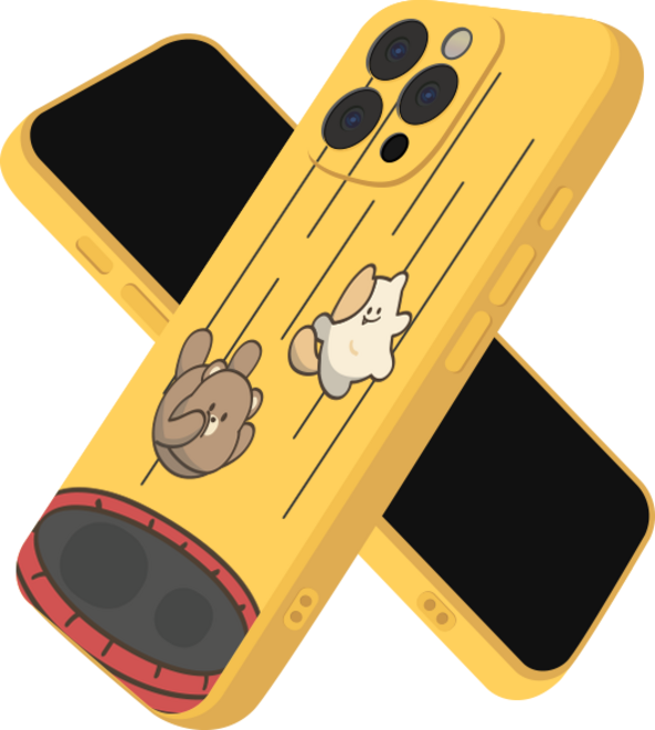 핫티몰 푸미와 쵸비 방방 캐릭터 프린팅 휴대폰 케이스