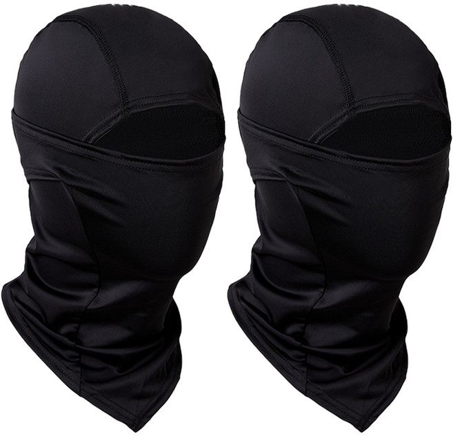 1+1 여름 자외선차단 쿨 바라클라바 자전거 오토바이 발라클라바, 블랙, 2개