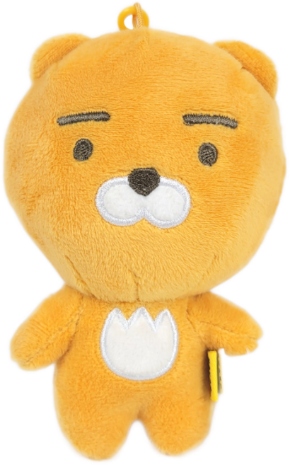 카카오 라이언 기본 가방고리 인형 14cm 동물 애착, 1개