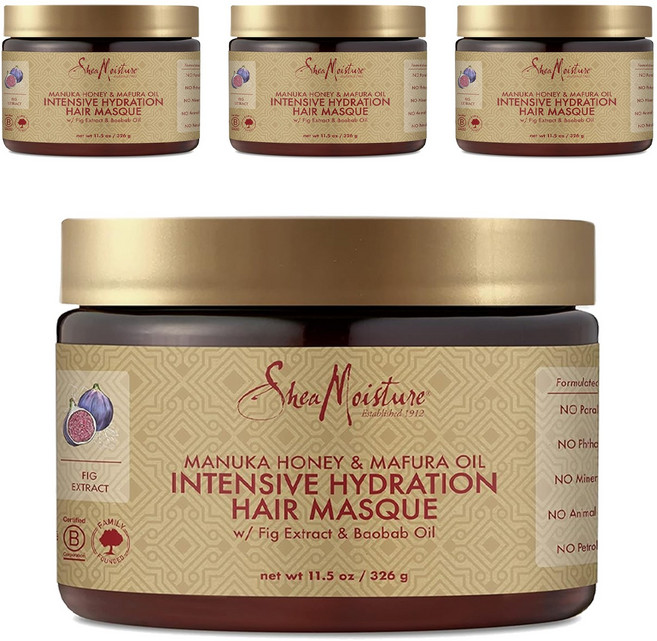 시어모이스처 마누카 꿀 & 마푸라 오일 인텐시브 하이드레이션 헤어 마스크, 4개, 354g