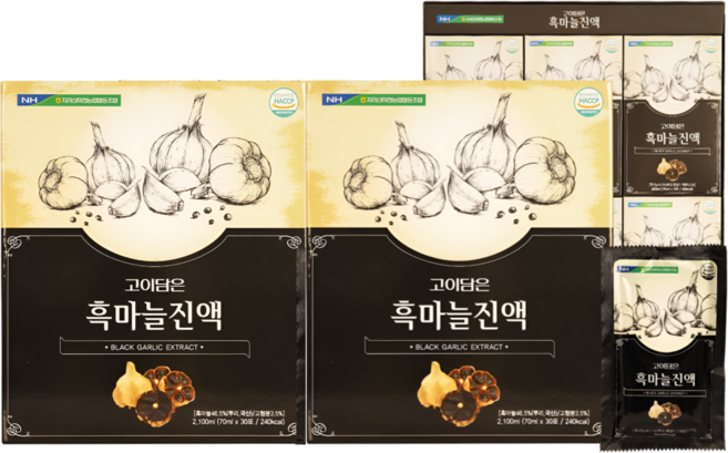 HnF 농협정품 고이담은 흑마늘진액 국산 남해흑마늘 높은항산화 선물용 식약처인증 HACCP, 2세트