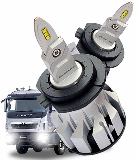 타타대우 프리마 GL 합법인증 LED전조등 24V 화물차전조등 트럭전조등 화물차램프 버스전조등 노부스 맥쎈 더쎈 그랜버드 스카니아 트라고 엑시언트 볼보 만트럭 벤츠 파비스, 2개, H7