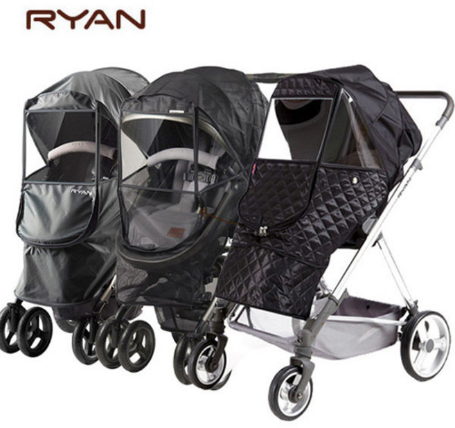 리안 디럭스 유모차 모기장커버 방풍 방한커버(솔로LX 스핀LX DX), 07.하삐 휴대용/디럭스 유모차 호환 레인커버, 1개