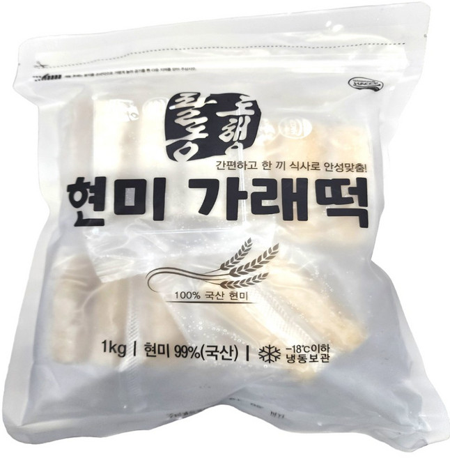 대궐 구워먹는캠핑용 현미가래떡(냉동) 개별포장, 1kg, 2개