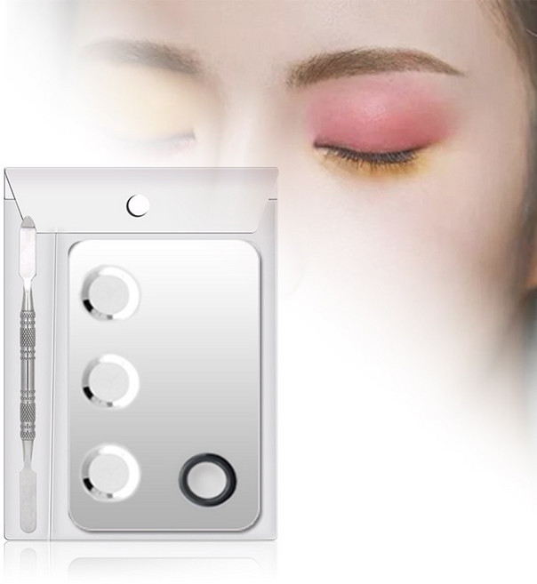 릴스베이 스텐 메이크업 팔레트 스파츌라 세트 색조 파운데이션 믹싱판, 1개, 실버