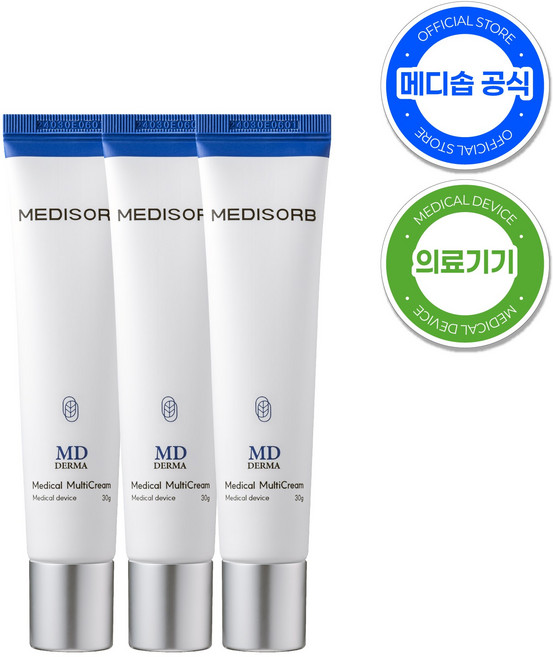 메디솝 엠디 더마 메디컬 멀티크림 30g 의료기기 피부장벽 각질케어, 3개
