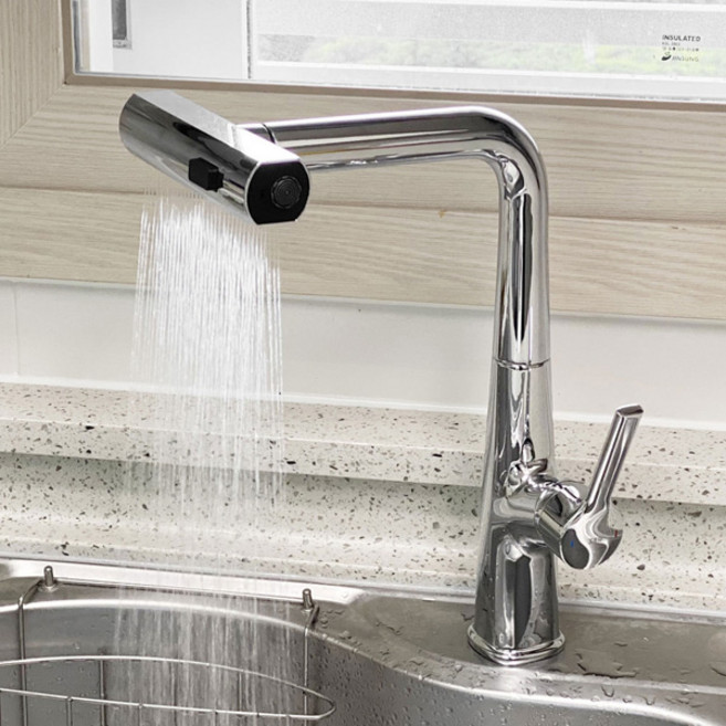 [지리드] ZD-703 싱크대 수전 와이드 폭포 주방 씽크대 수도꼭지, 1개