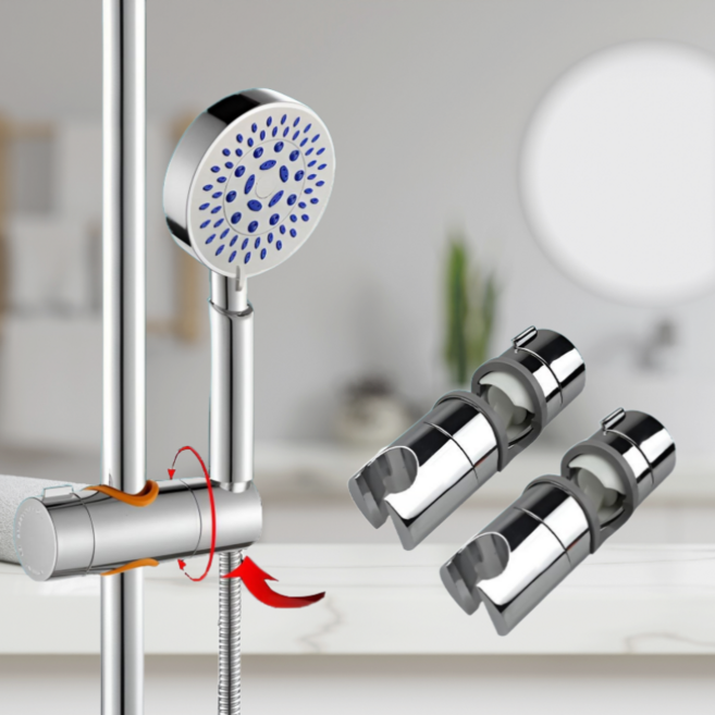 욕실 초간편 설치 샤워기 거치대 헤드 홀더, 실버그레이