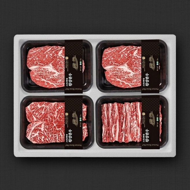 기타 [횡성한우] 1+등급 구이선물세트 1호[1.2kg/등심+등심+채끝+갈비살]