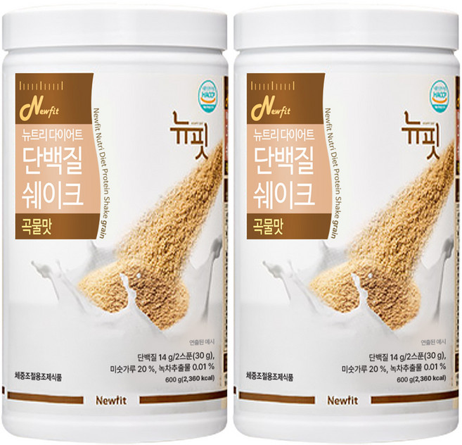 뉴핏 투에니포 뉴트리 다이어트 쉐이크 곡물맛, 600g, 2개