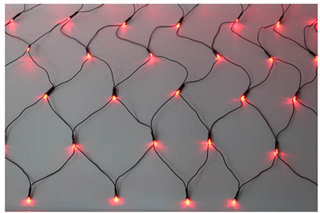 주성테크 트리전구 퍼스트 LED네트조명 그물조명 160구 2M*1M 트리전구 은하수전구 (전원 점멸기별도구매), 적색, 1개