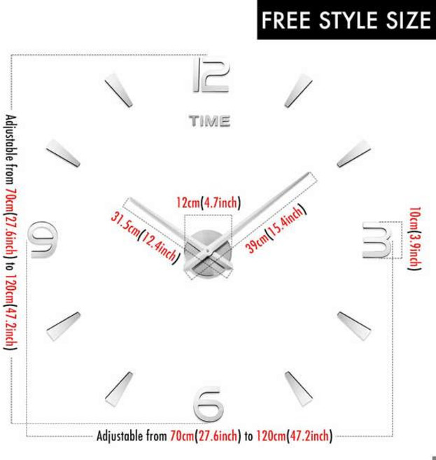 티에이치 야광 벽시계 대형 시계 Horloge 3D DIY 아크릴 거울 스티커 쿼츠 듀바 Saat Klock 모던 음소거 신, 01 37 inch, 01 China Mainland, 11 Wall Clock 2