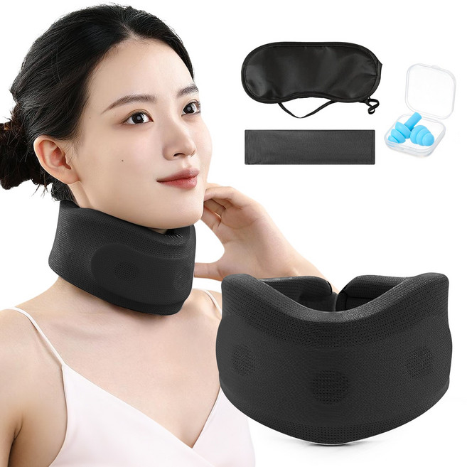 MIVONA 초경량 기내용 휴대용 목보호대 겸용 메모리폼 목베개 통풍형 여행용 목쿠션