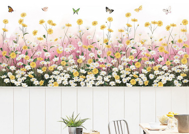 바이앤뷰 벽장식 인테리어 스티커, 데이지