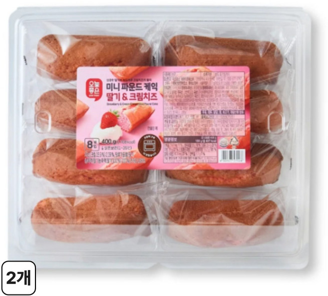 오늘좋은 미니 파운드 케익 딸기&크림치즈, 2세트, 400g