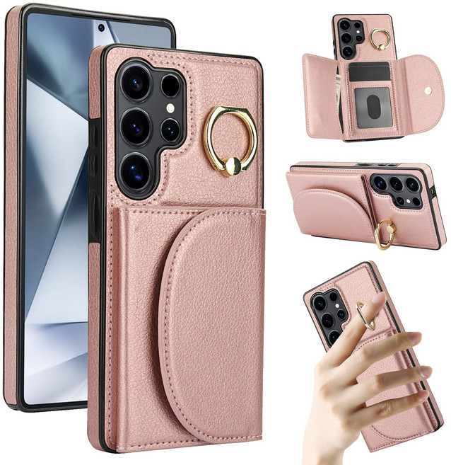 복우롱 갤러시 지갑형 거치대 링 가죽 휴대폰 케이스(OA006)