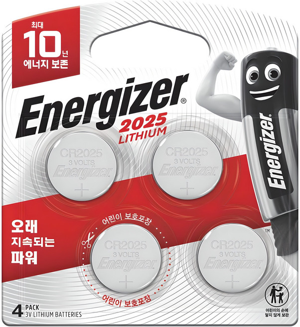 에너자이저 리튬 코인 건전지 CR2025, 4개입, 1개