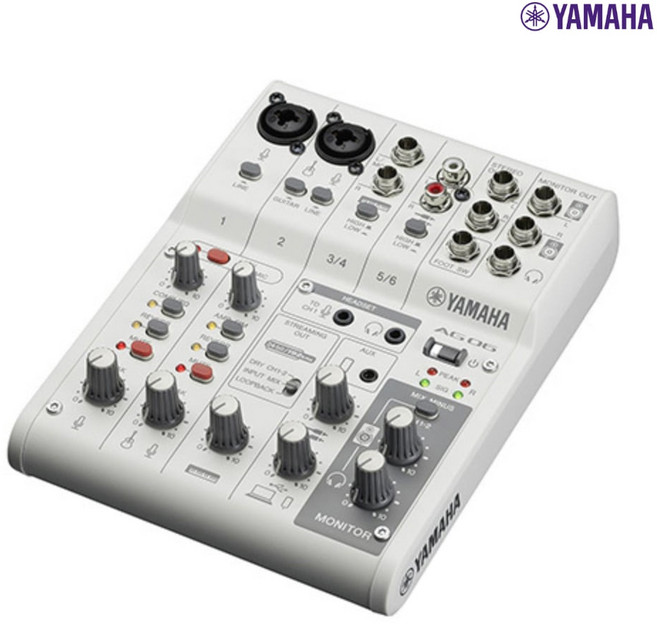 야마하 AG06 MK2 블랙 화이트 USB 오디오 인터페이스, AG6-MK2블랙