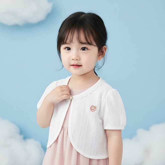 몽실이 코튼여아 반팔 볼레로 아기 여아 레이스 여름 외출복 아우터 나들이룩