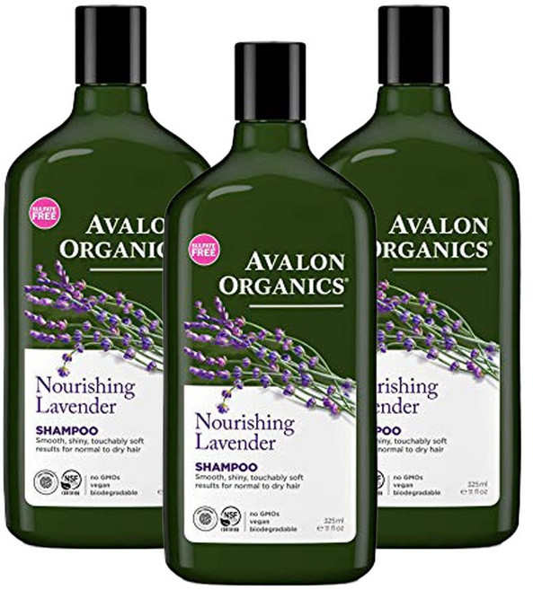 아발론오가닉스 너리싱 라벤더 샴푸 비건, 325ml, 3개